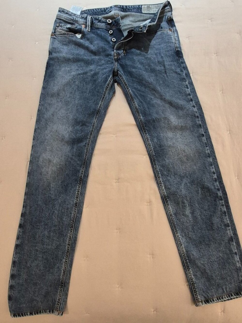 Diesel Larkee-Beex Men’s Jeans 32x32 Regular Tapered Blue Stretch Denim
